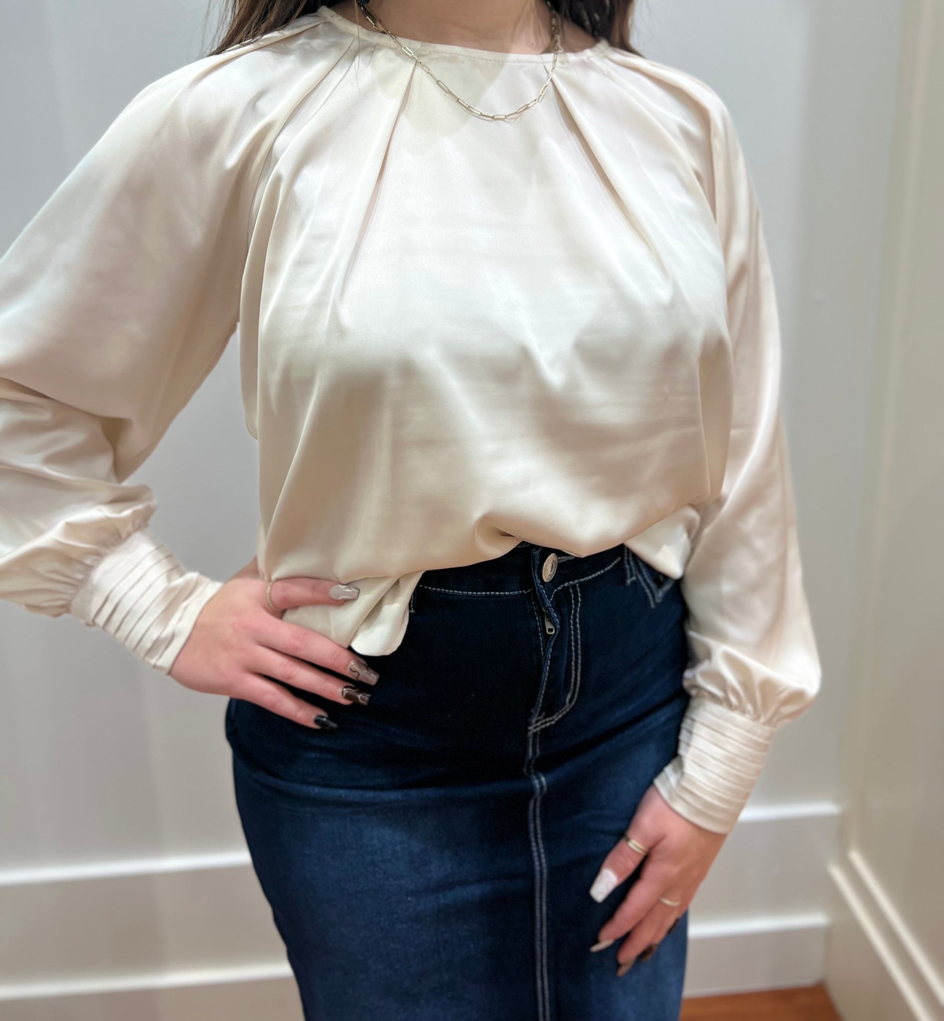 "Oh So Classy" (cream) top