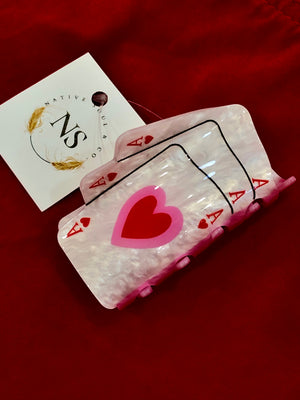 "Ace of Hearts" hair clip