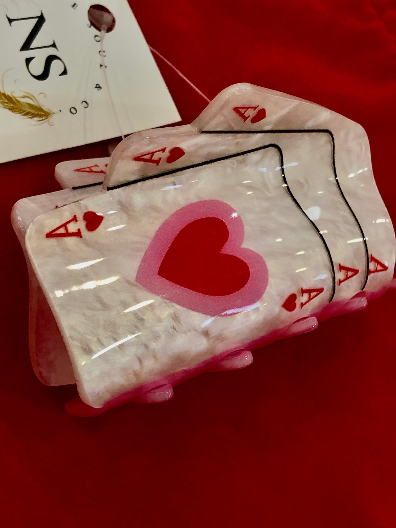 "Ace of Hearts" hair clip