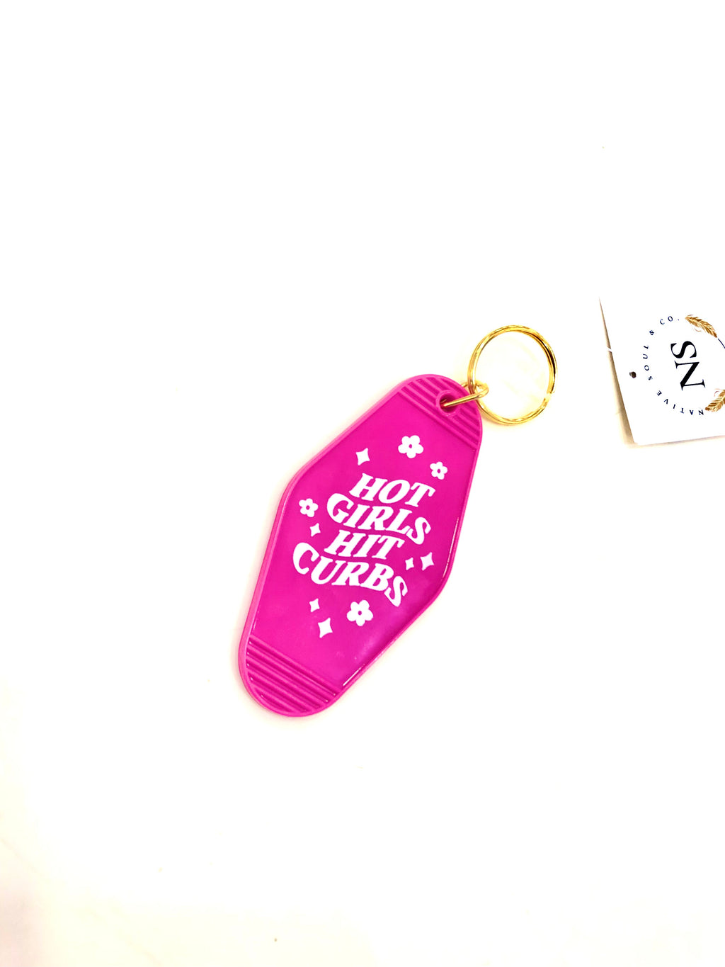 "Hot Girls Hit Curbs" keychain