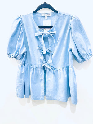 "Ladies In Bows" (Dusty blue) top