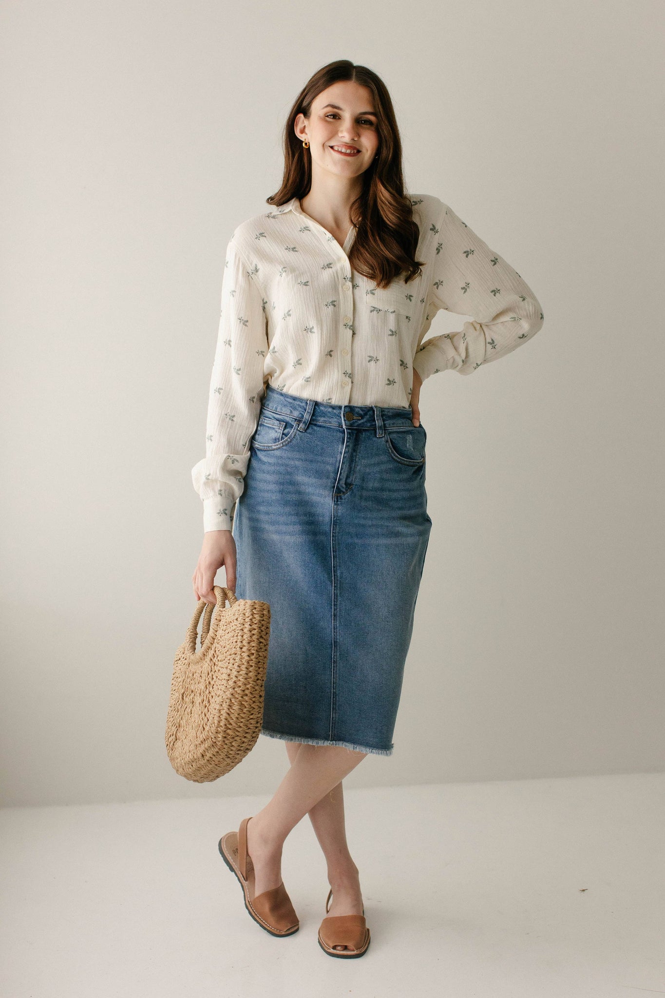 'Nala' Distressed Denim Skirt