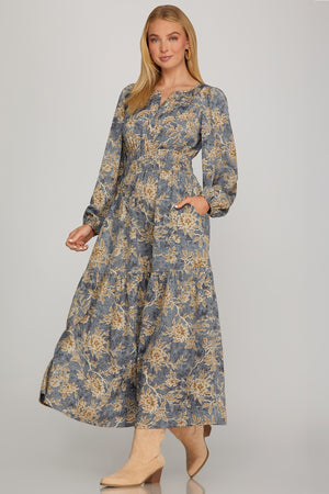"Maplewood Romance" (Dusty blue) dress