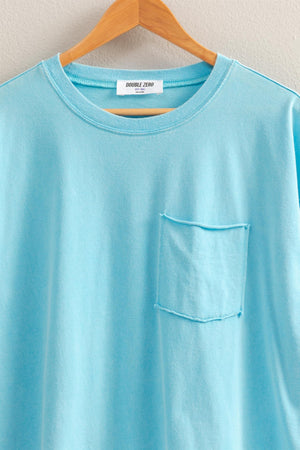 "Lazy Days" (aqua blue)  pocket tee
