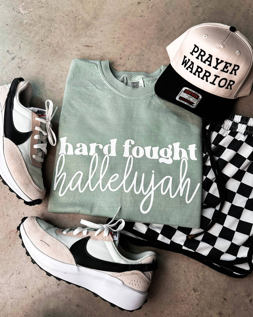 “Hard Fought Hallelujah” (sage) Graphic Tee