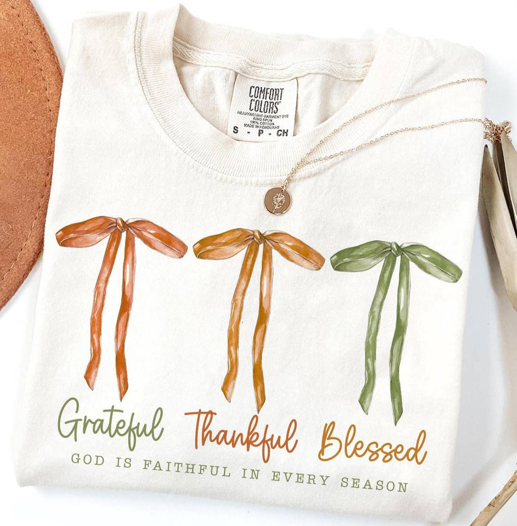 Grateful Thankful Blessed Short Sleeve Shirt