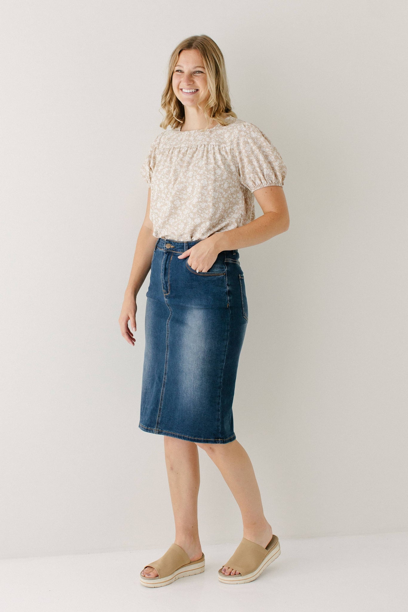'Wren' Classic Denim Skirt