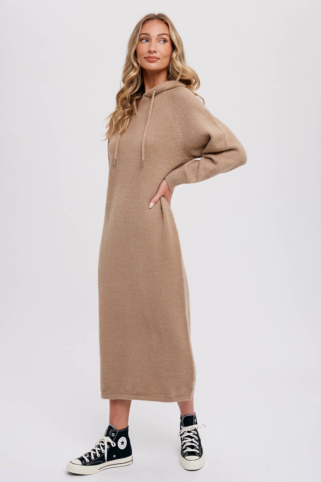 “A Day For A Latte” hooded sweater  dress