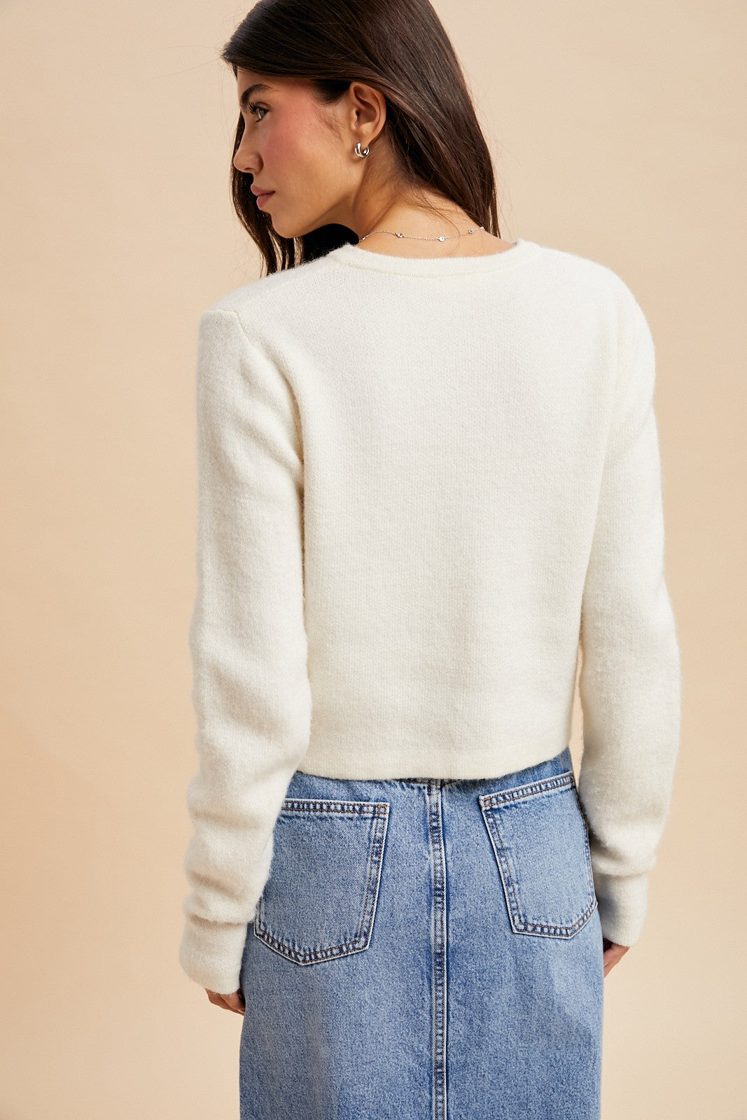 "Soft Serenity" (ivory) cardigan