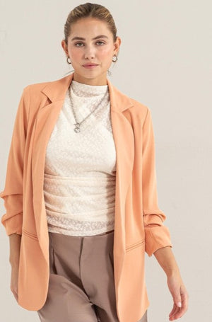 "Warmer Days" peach blazer