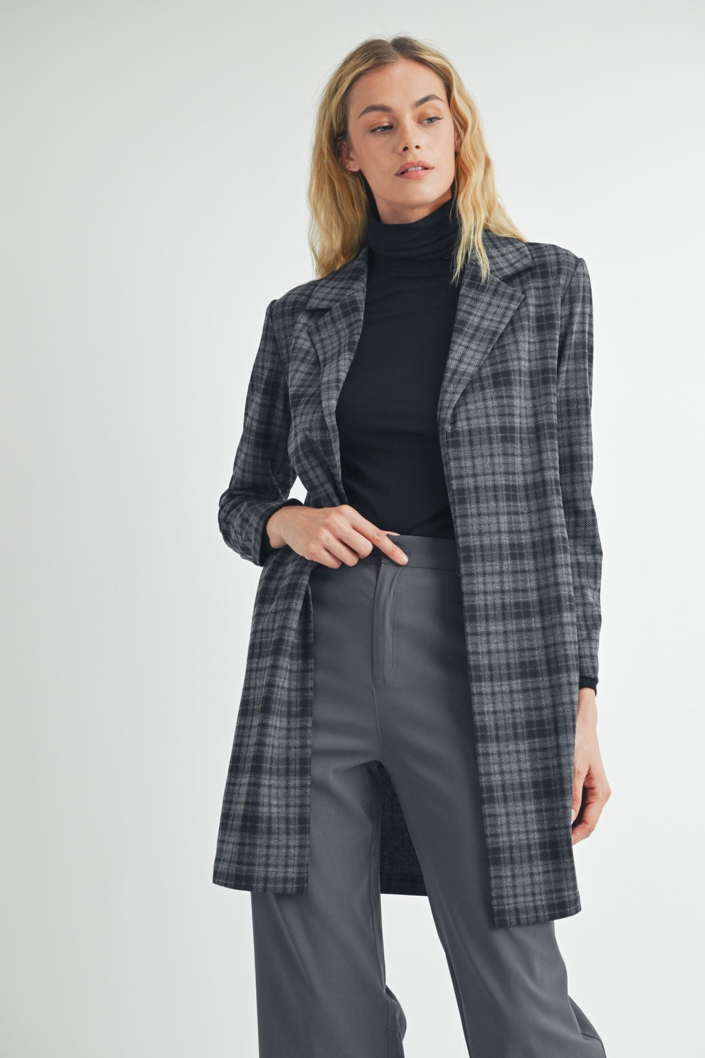 "Soft Storm" plaid jacket