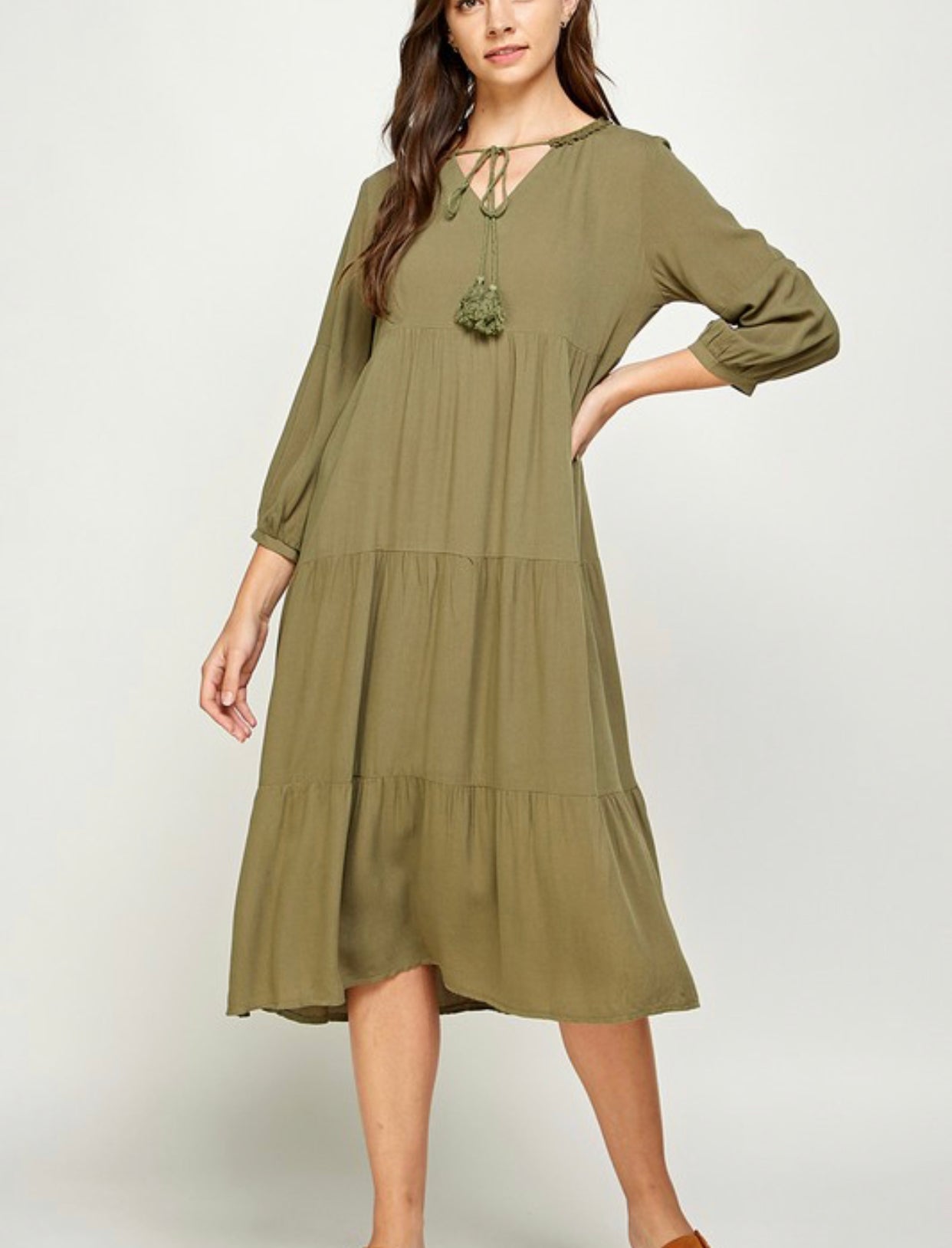 "Vacation Vibes" (olive) dress