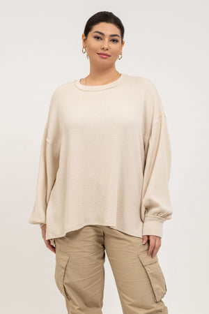 "Basically Practical" (ivory) plus top