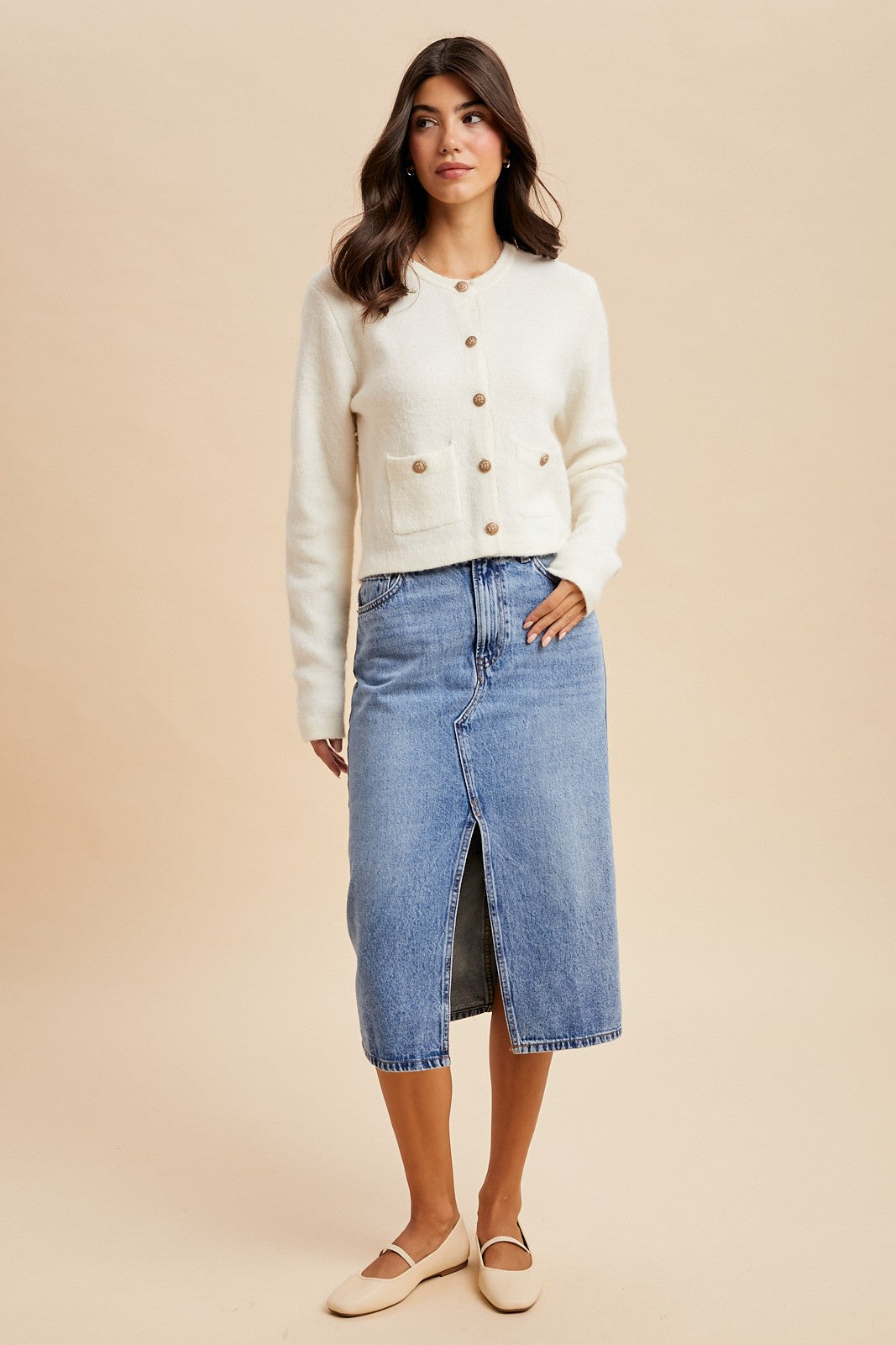 "Soft Serenity" (ivory) cardigan