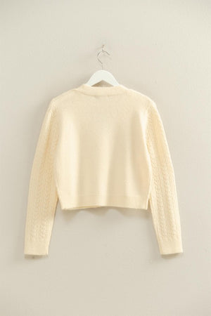 "Short Conversations" (cream) top