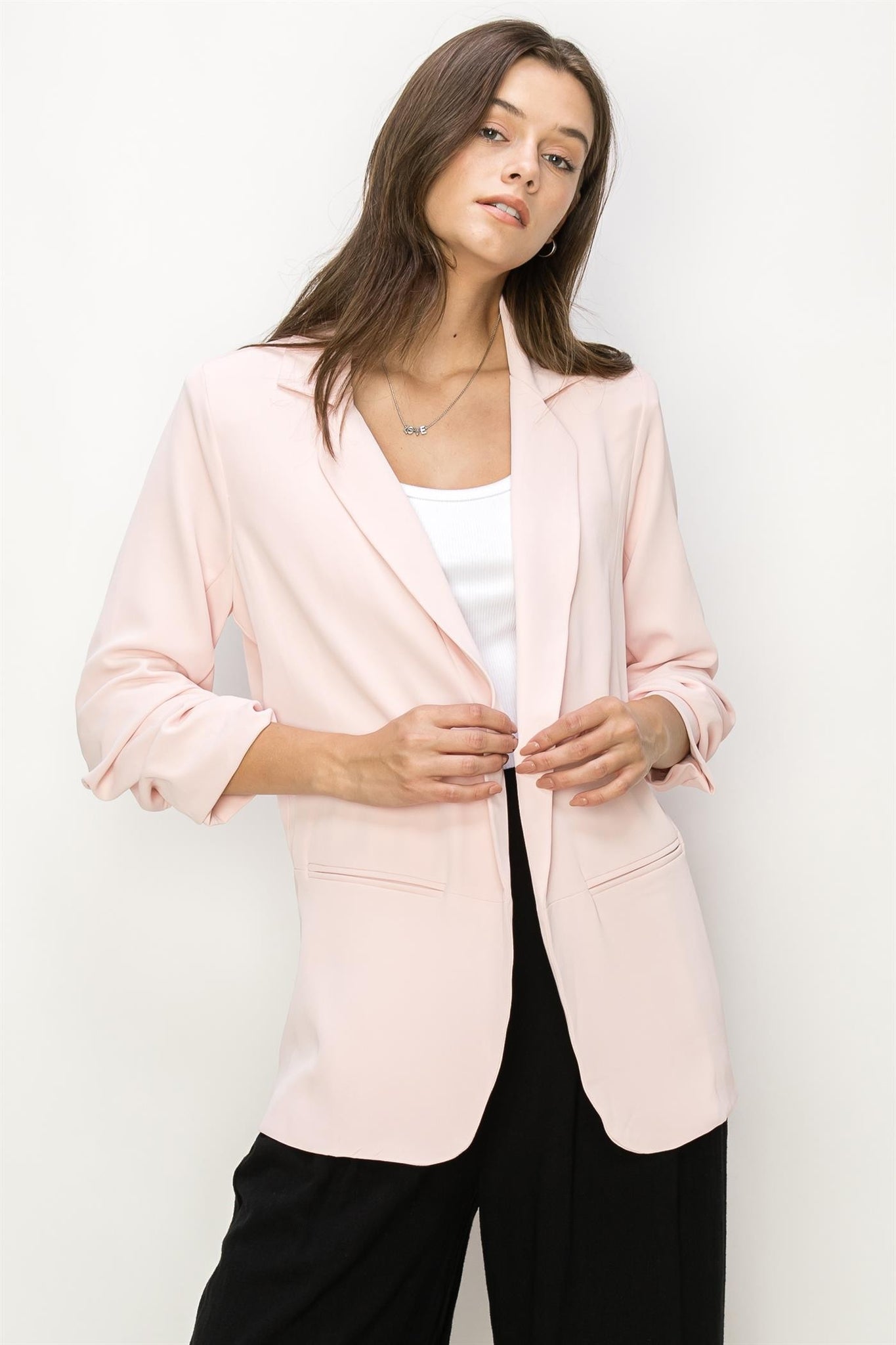 "Warmer Days" pink blazer