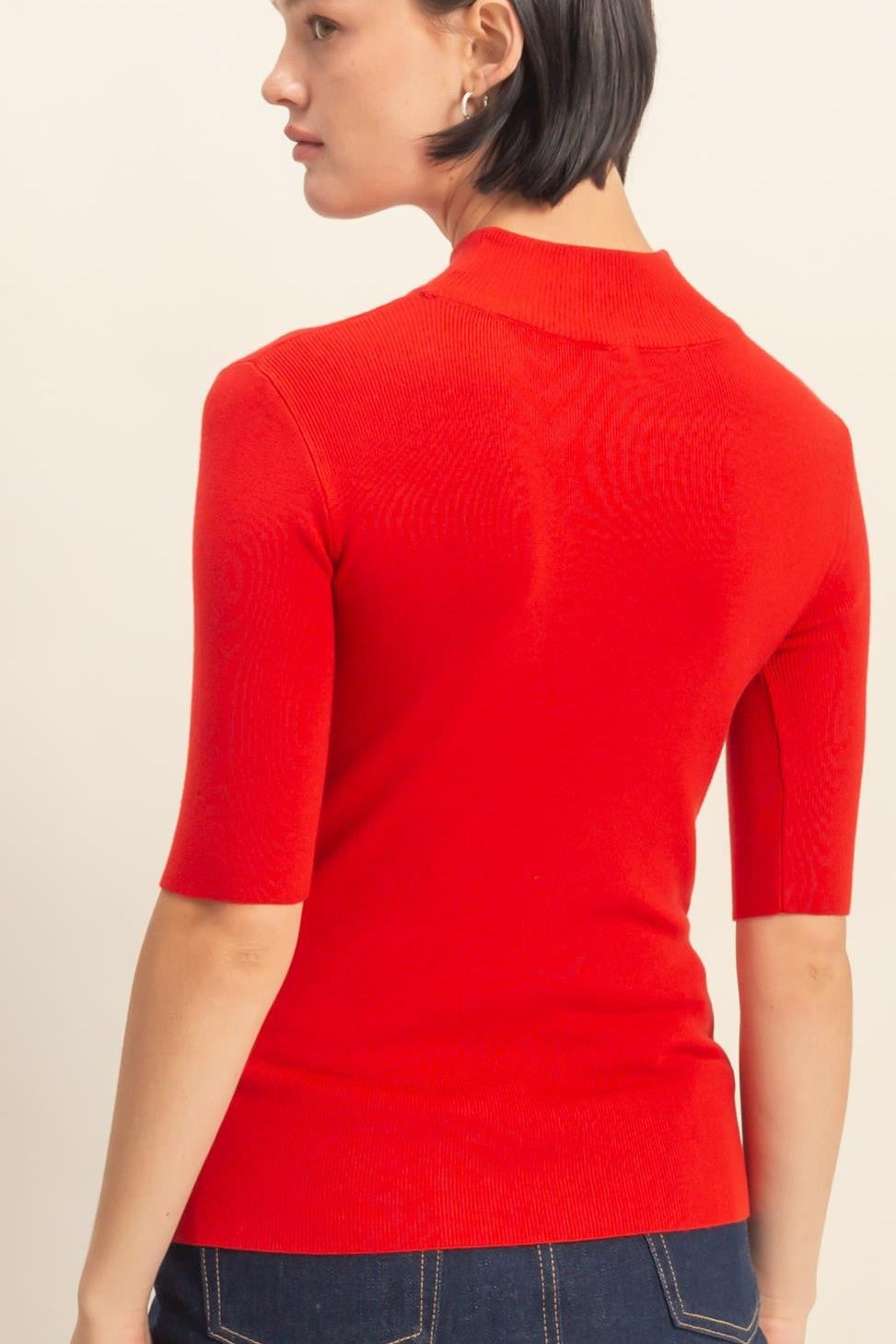 "classy in red" sweater
