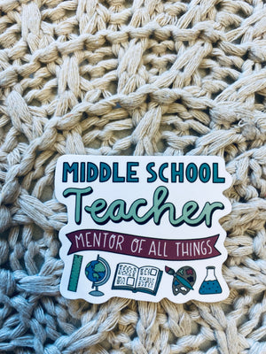 “Teacher” themed stickers