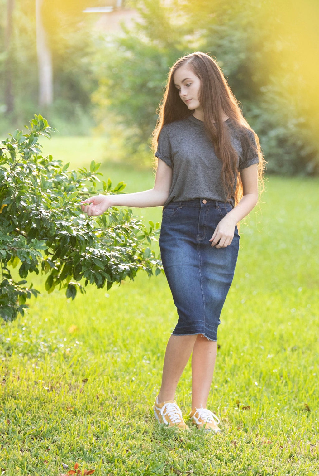 “Miss Blues” (Light Wash) Denim Skirt