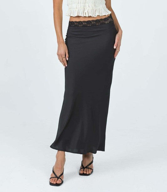 "Satin Sway" (black) skirt
