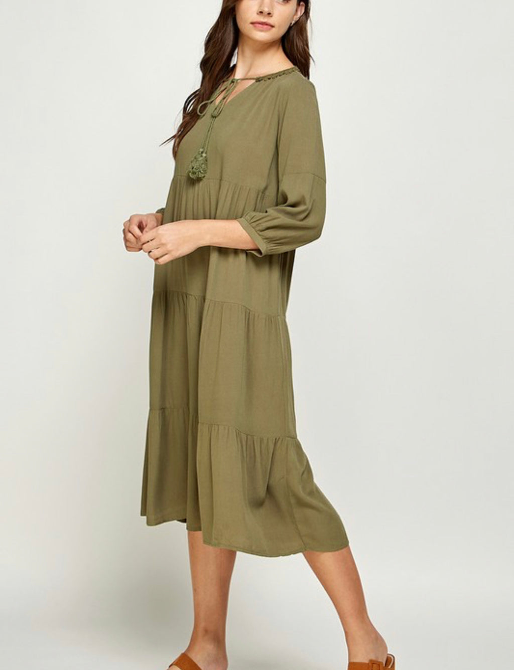 "Vacation Vibes" (olive) dress