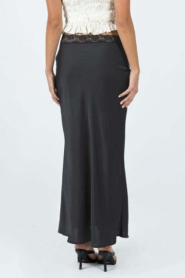 "Satin Sway" (black) skirt