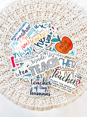 “Teacher” themed stickers