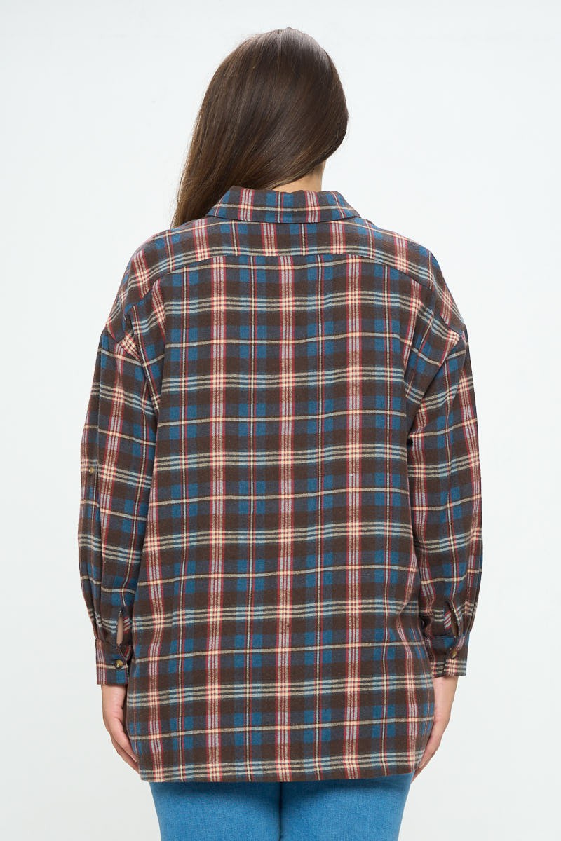 "Plaid Comfort" (blue) plus size flannel