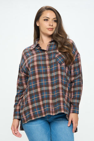 "Plaid Comfort" (blue) plus size flannel