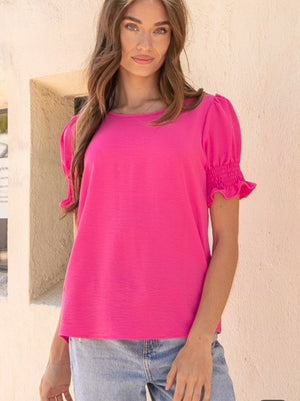 "Miss Know It All" (hot pink) top