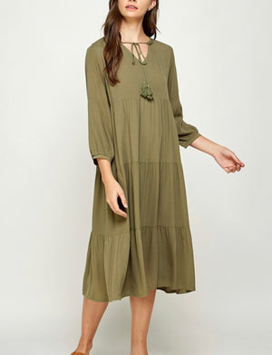 "Vacation Vibes" (olive) dress