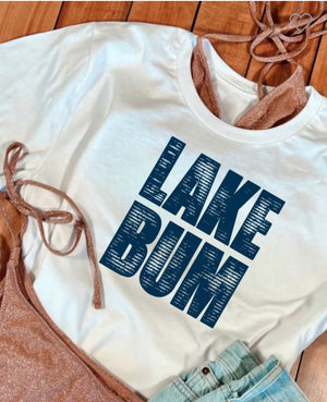 "Lake Bum" (white) t-shirt