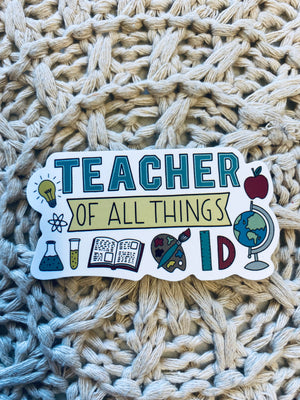 “Teacher” themed stickers