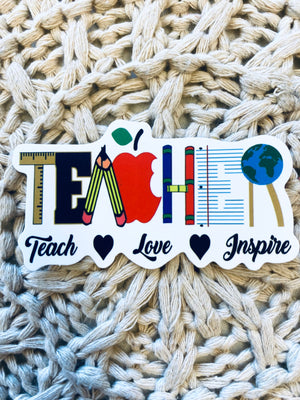 “Teacher” themed stickers