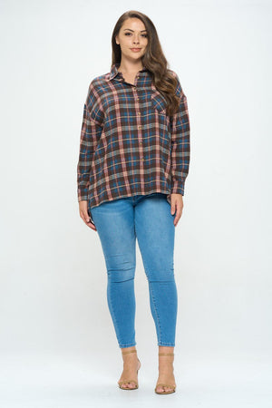 "Plaid Comfort" (blue) plus size flannel