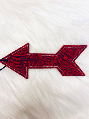 "Red Leather Arrow" Rescentable Car Charm