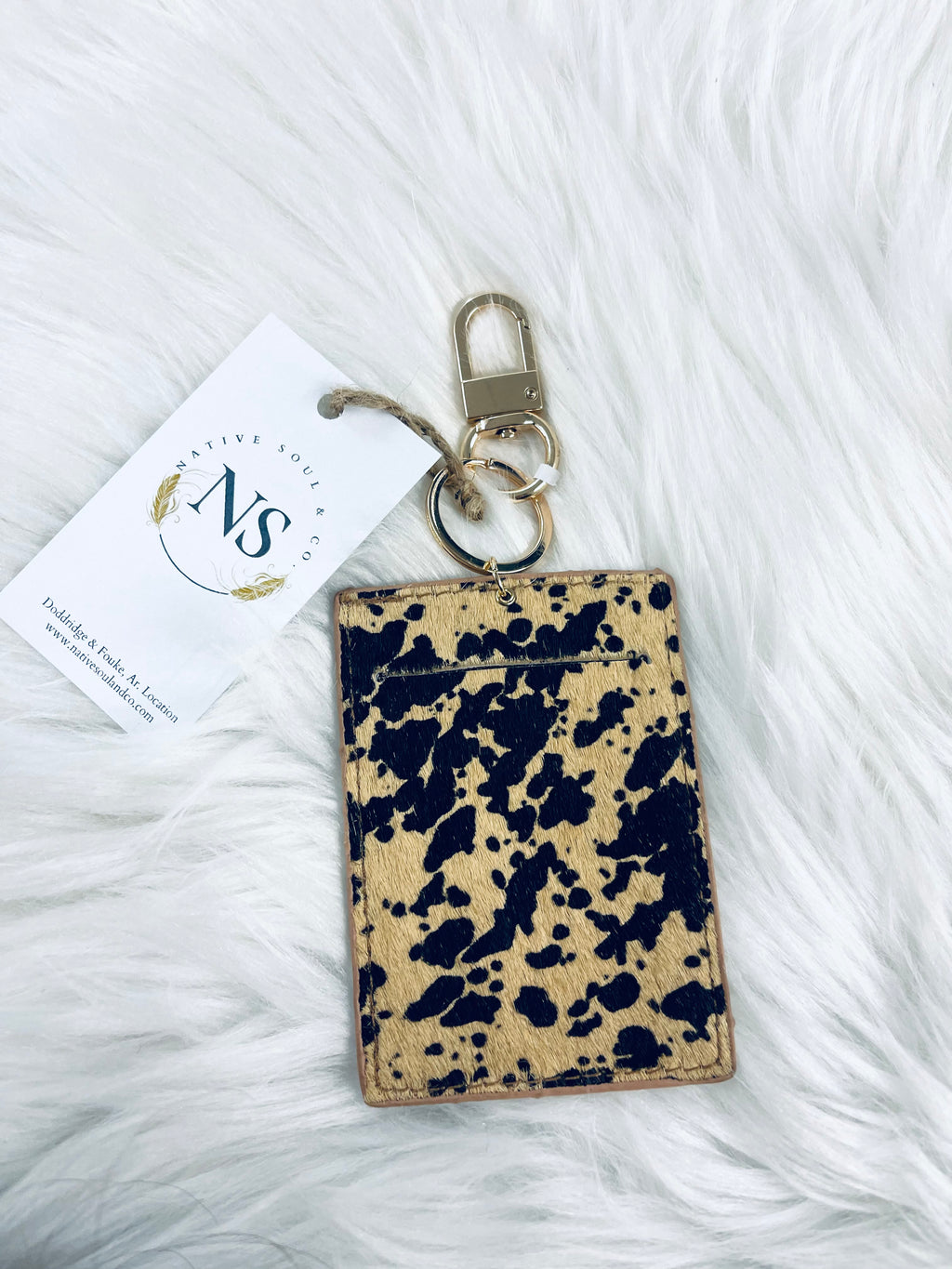 "In Love With Cow print" Keychain Wallet