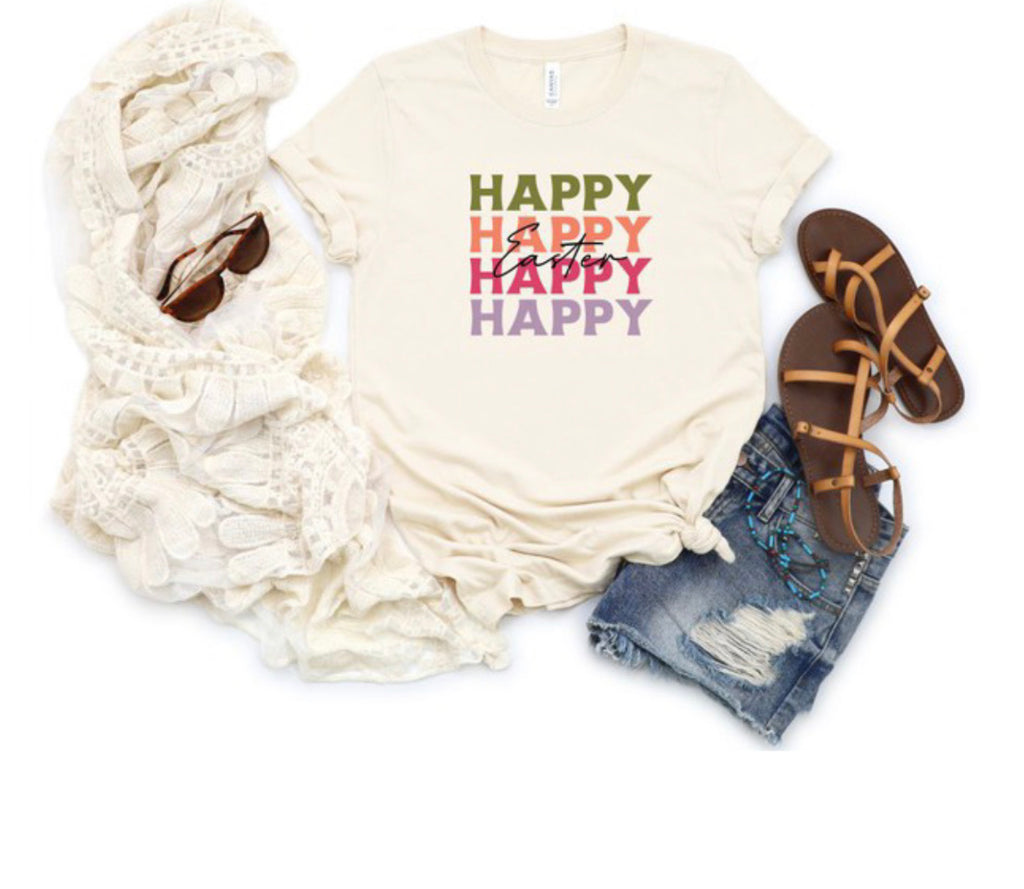 “Happy Easter” t-shirt (Reg & Plus sz)