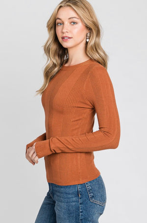 “Basically Fall” ribbed top