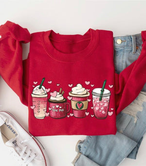 "I Love You A Latte" graphic sweatshirt