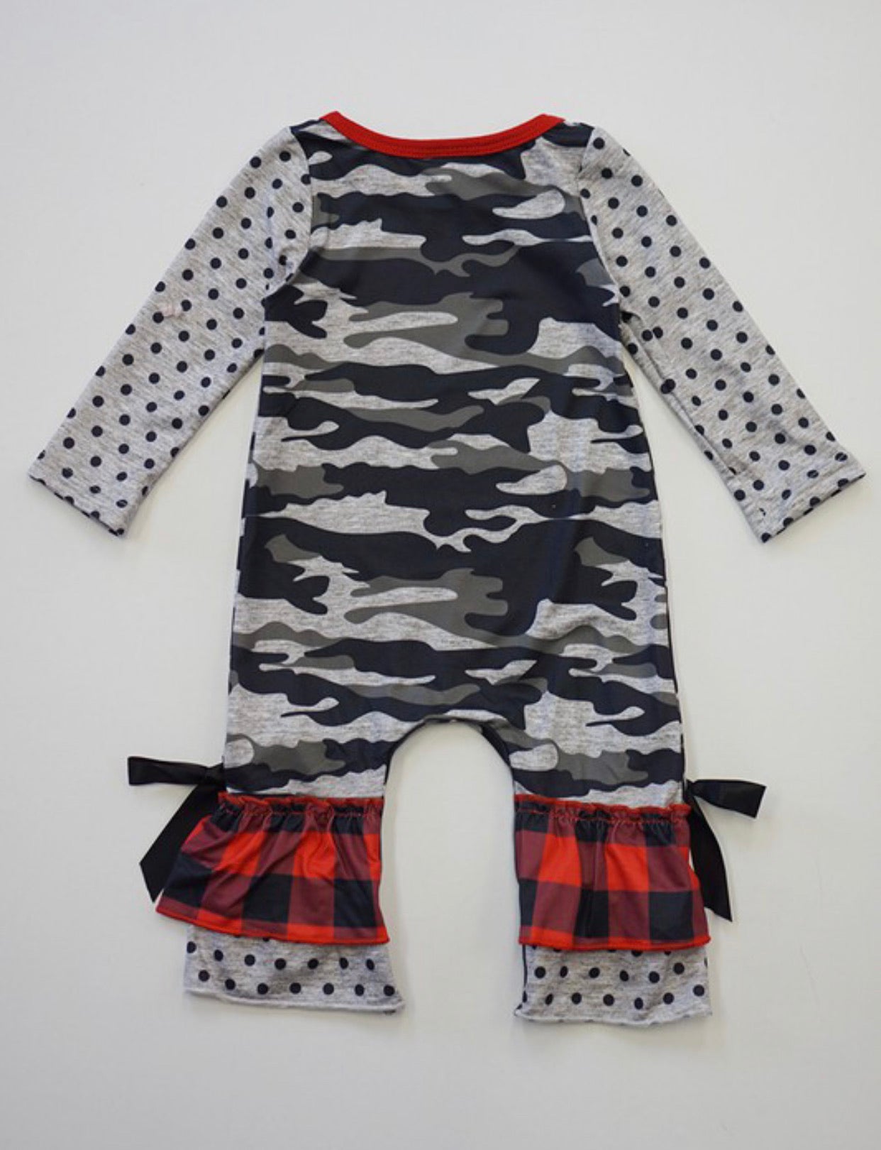 Camo And Santa little girl’s romper