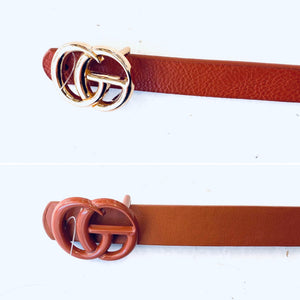 Skinny faux GG belt