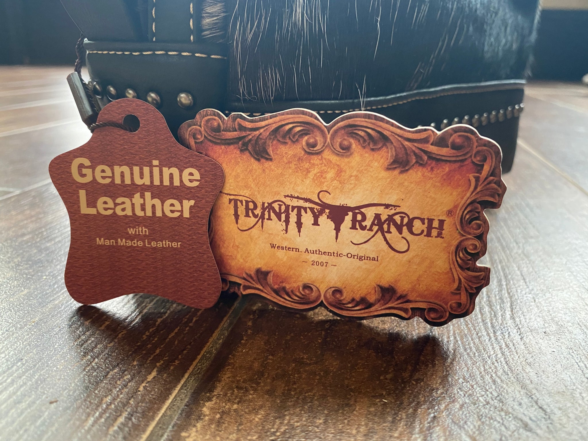 Trinity Ranch cowhide leather men’s travel/shaving bag