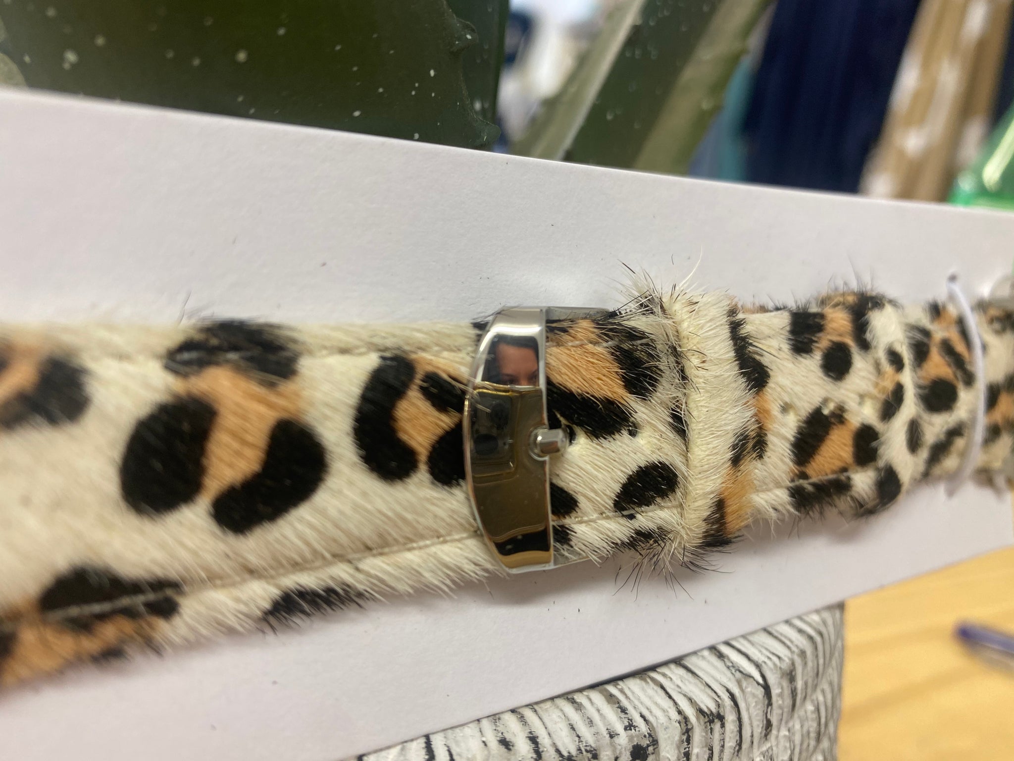 White Leopard Textured Watch band