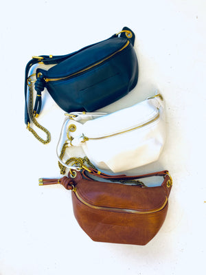 "Going Places" Leather Fanny Sling Bag