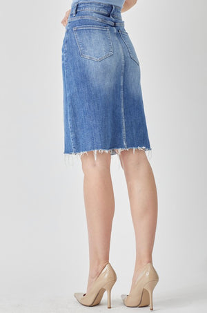 "Dark High Waisted Blues" jean skirt