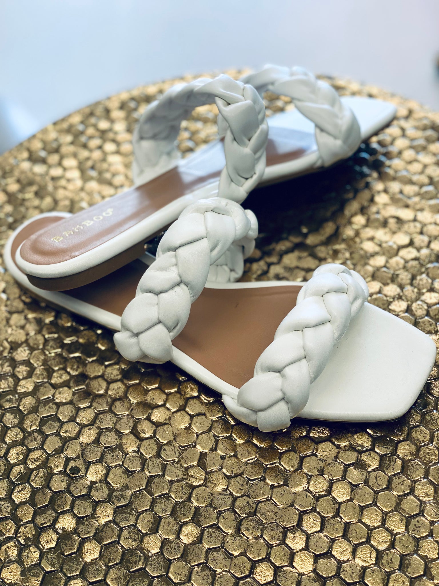 “Bella” white flats/ shoes