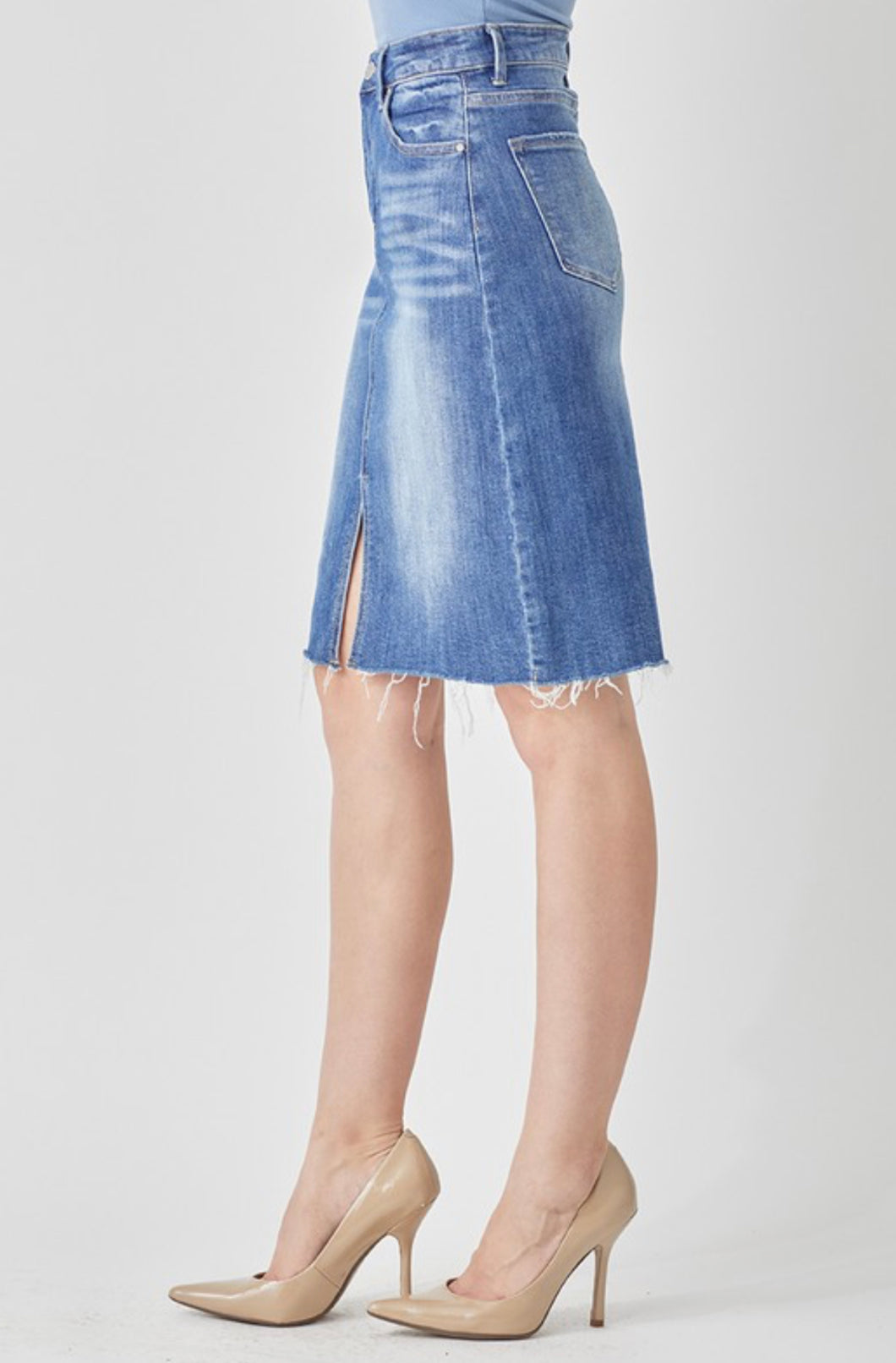 "Dark High Waisted Blues" jean skirt