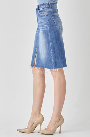 "Dark High Waisted Blues" jean skirt