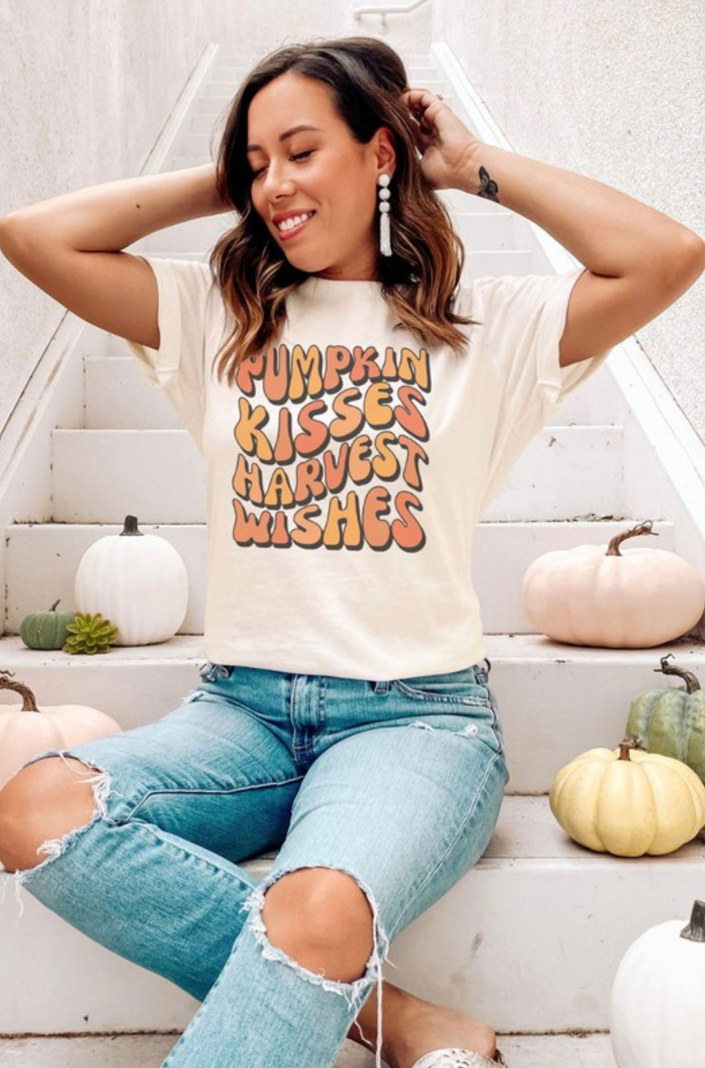 "Pumpkin Kisses Harvest Wishes" t-shirt